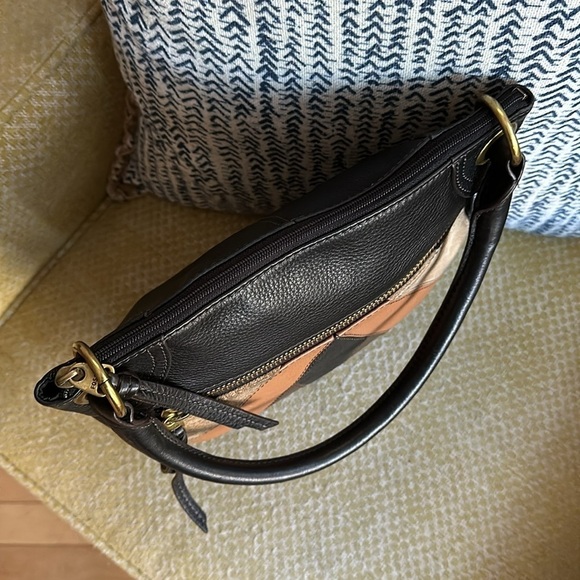 FOSSIL Karli Convertible Hobo - Leather and Suede Patchwork Multi - Picture 9 of 16